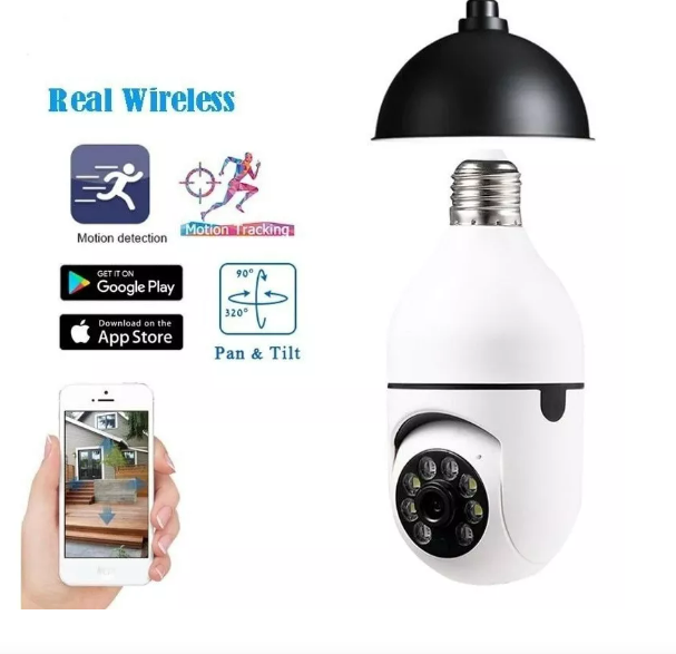 Cámara de Seguridad WiFi 360° HD — Ampolleta Espía con Visión Nocturna