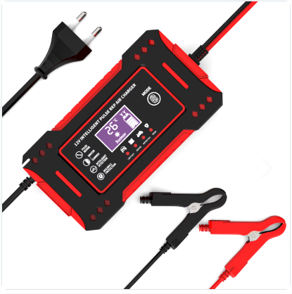 Cargador Inteligente de Batería 12V 6A — Carga + Reparación con Pantalla LCD