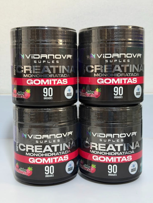 Creatina en Gomitas 90 Unid — Sabor Frambuesa